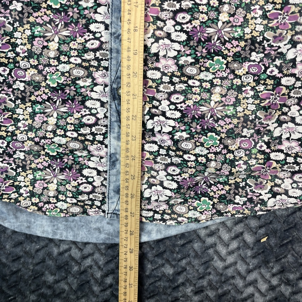 Winchester Premium Pearl Snap Shirt Men's L Western Floral Print Denim Retro L/S - Picture 9 of 12